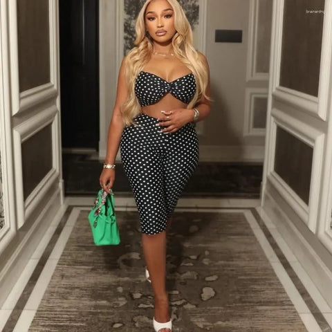 17Fashion 2pc Polka Dot Set - blouse and A-line skirt