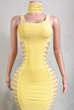 Laser Cut Midi Dress and Headband Set by 17Fashion